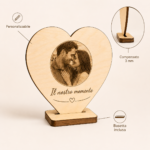 Targa Cuore in legno da personalizzare - immagine 4