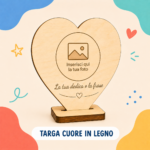 Targa Cuore in legno da personalizzare - immagine 2